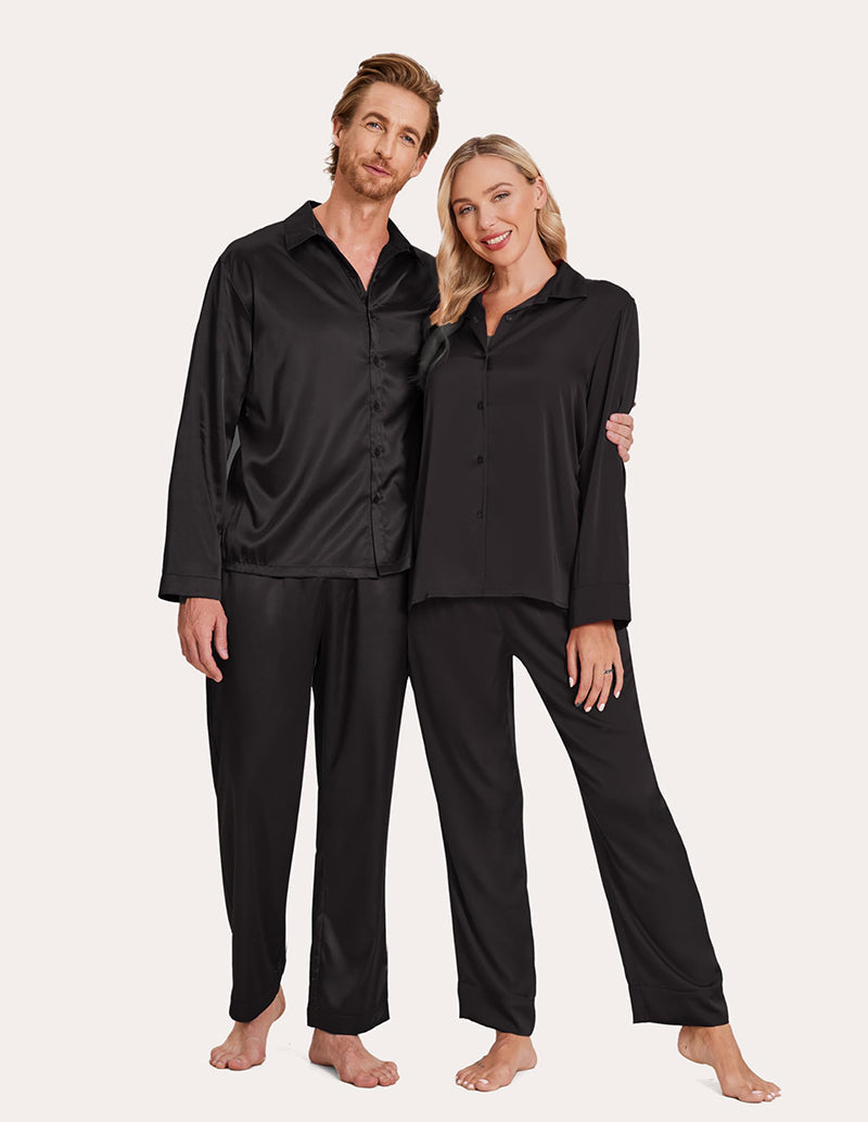 Silk Satin Matching Couples Pajamas Set (US Only)