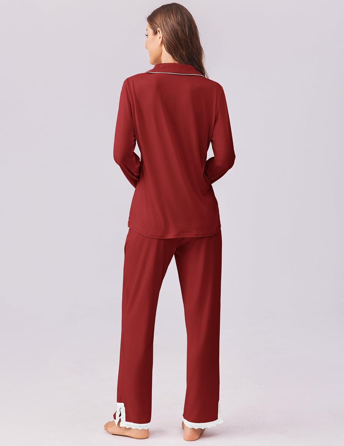 Pajamas Set Long Sleeve Button Down Lounge Set