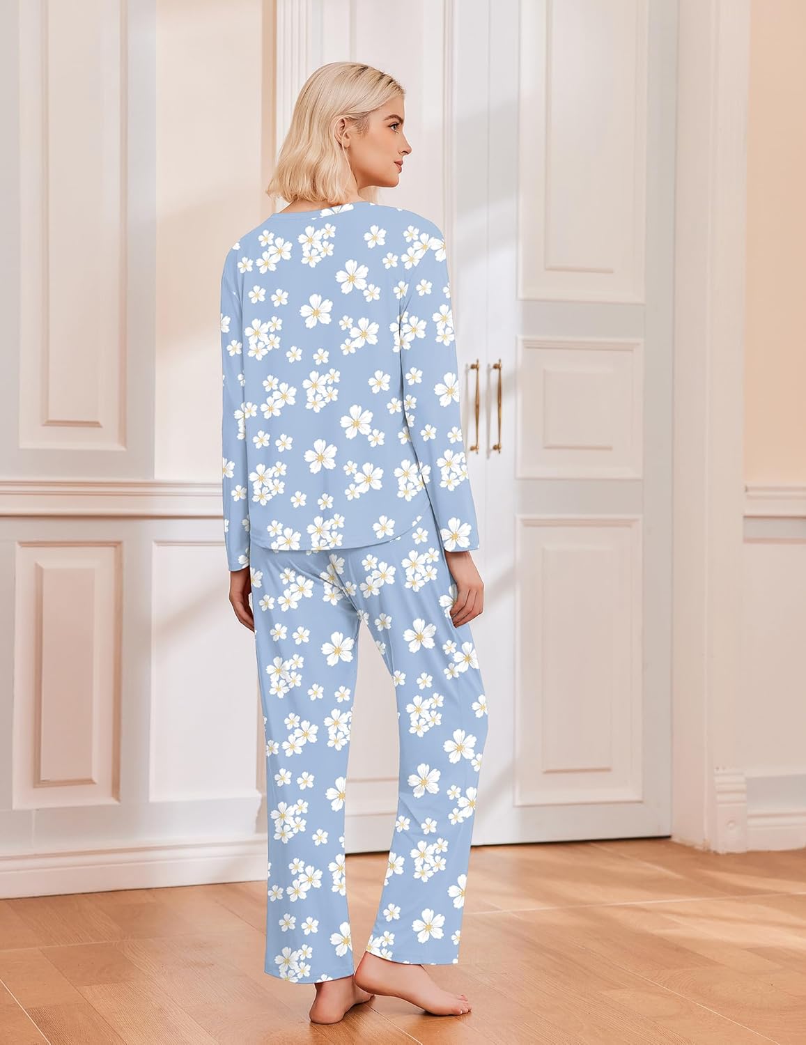 2 Pack Pajama Sets Long Sleeve Soft Pjs Set