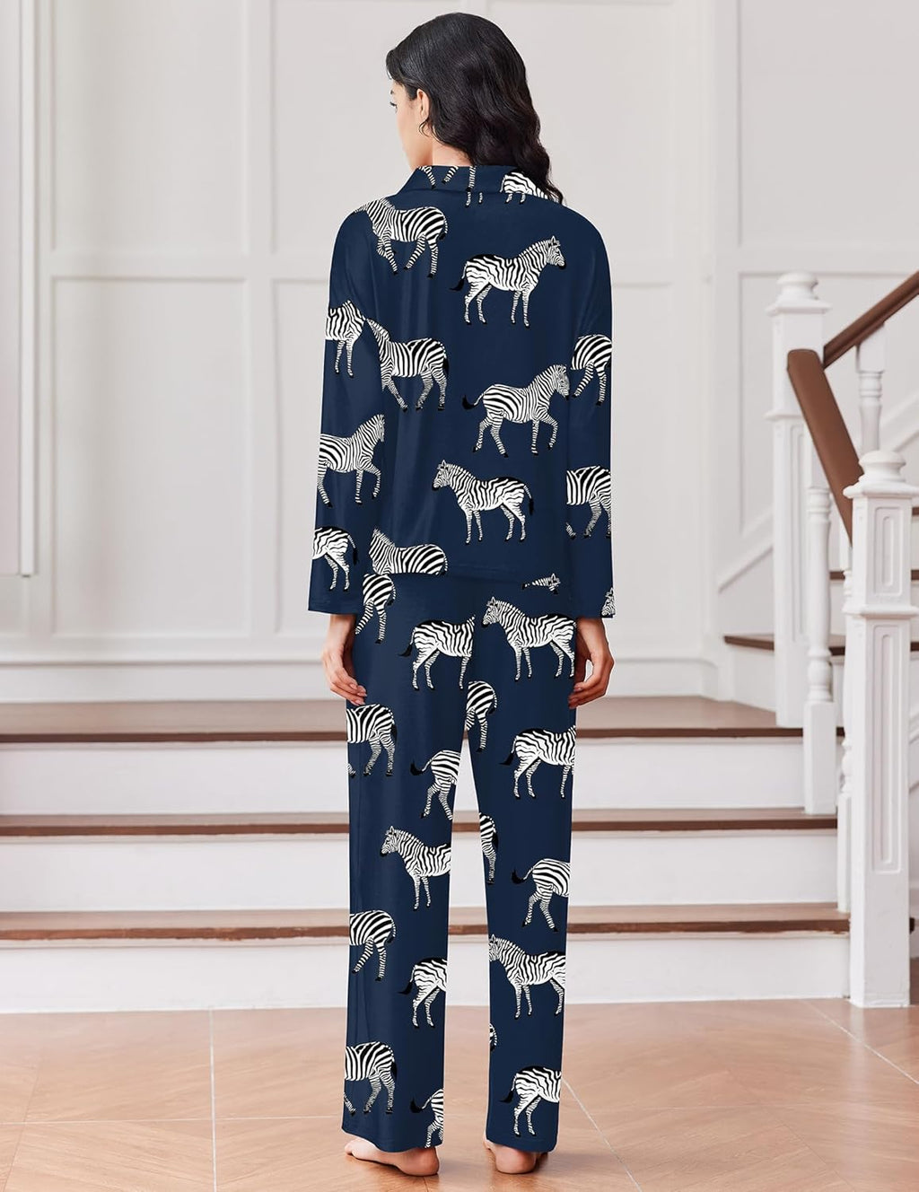 Button Down Pjs Soft 2 Piece Loungewear with Long Pants