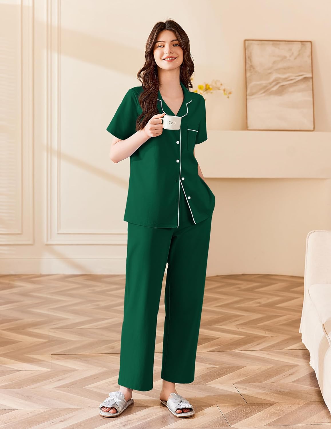 100% Cotton Pajamas Set Pjs Lounge Set