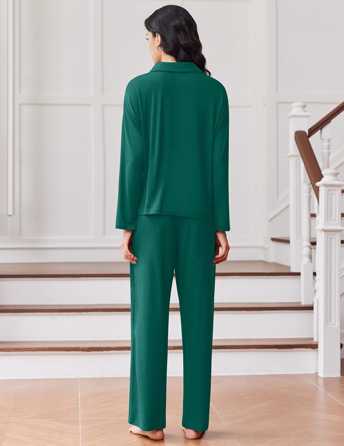 Button Down Pjs Soft 2 Piece Loungewear with Long Pants
