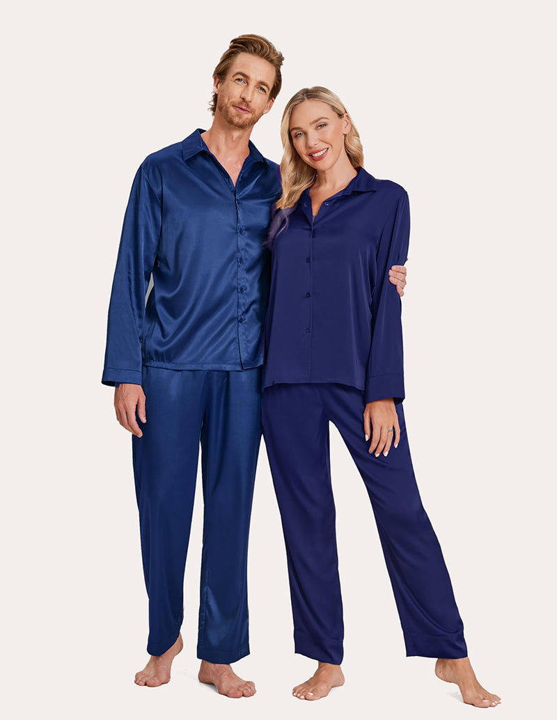 Silk Satin Matching Couples Pajamas Set (US Only)