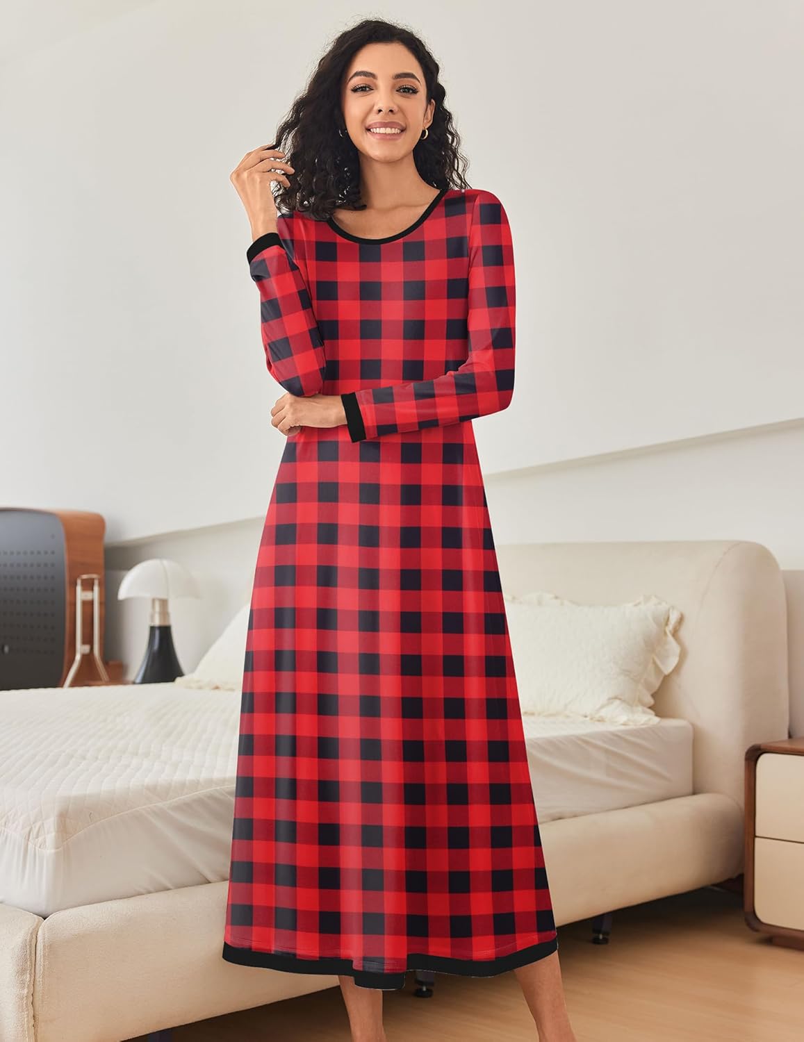Nightgown Long Sleeve Full Length Long Nightshirt