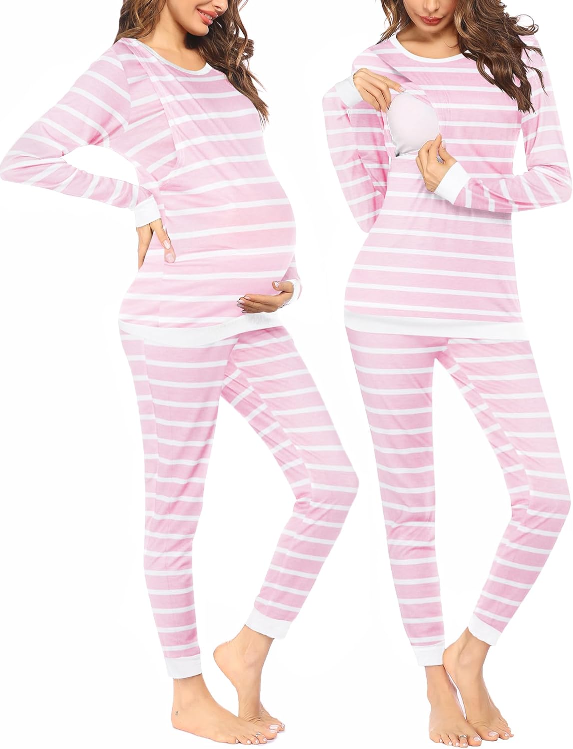 Teddy Pajama Set Long Sleeve Maternity Sleepwear