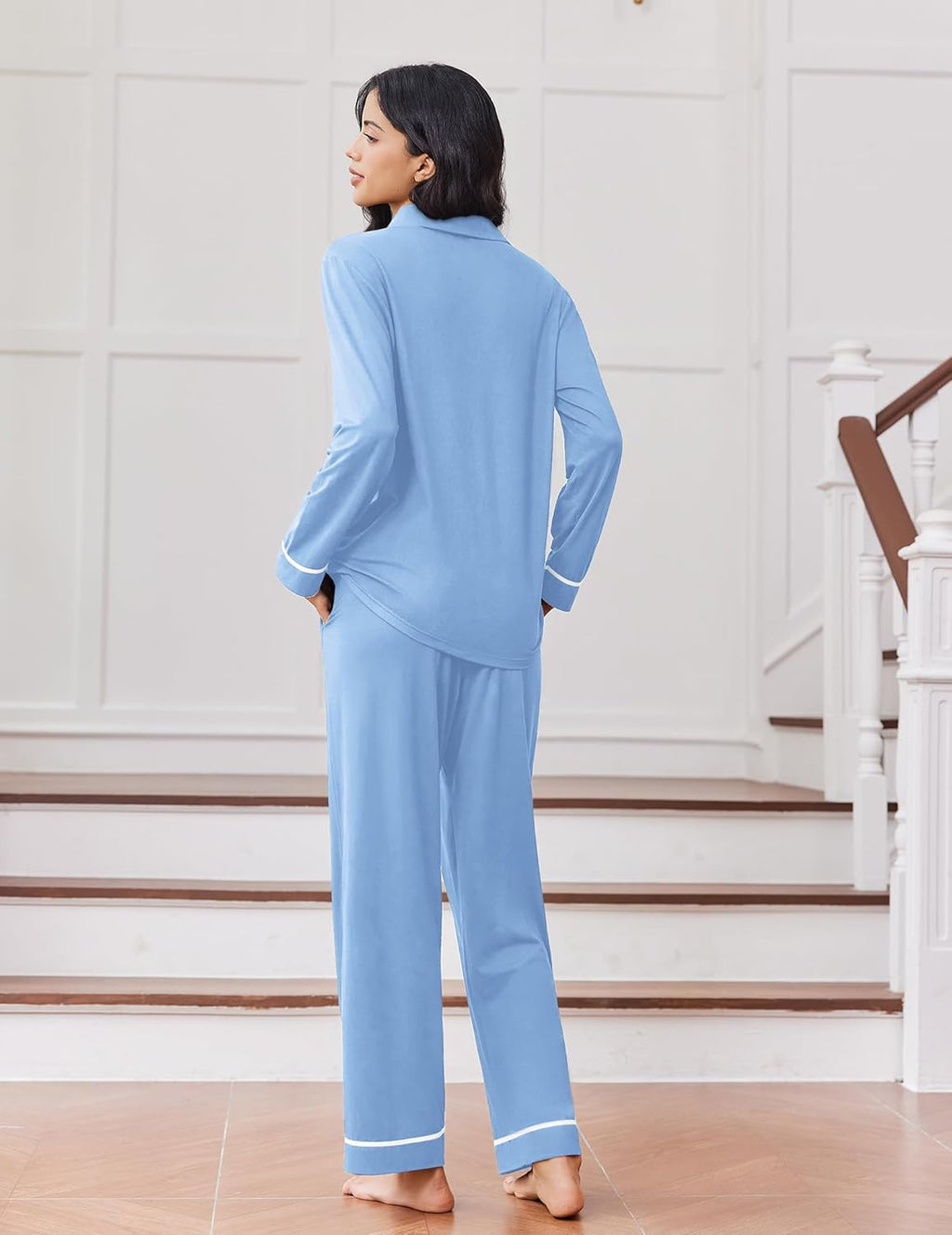 Pajama Sets Long Sleeve Soft Button Down Pjs 2 Piece Set