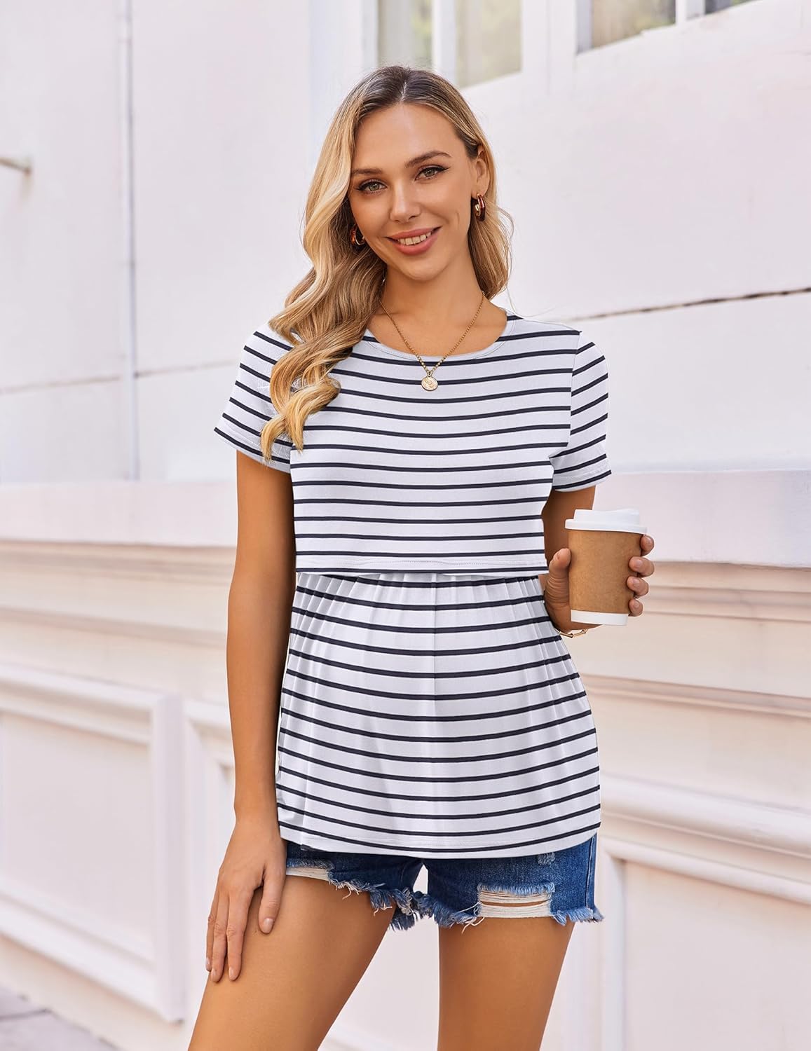 Nursing Tops 3 Packs Breastfeeding Shirts