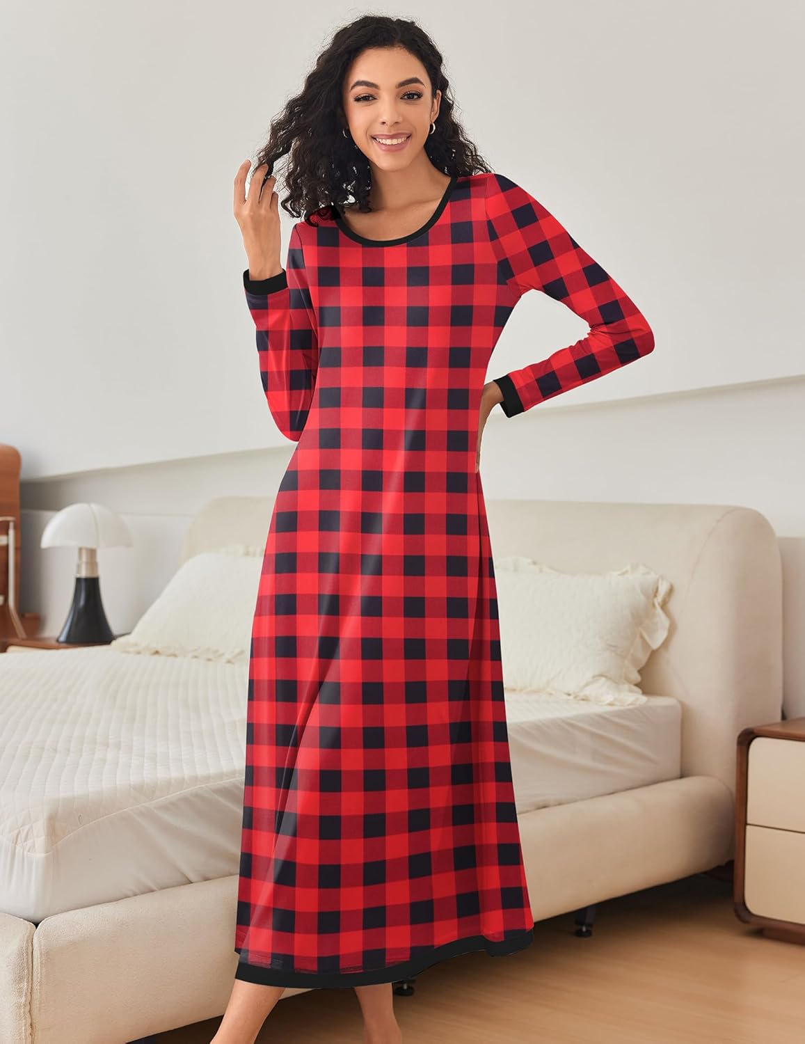 Nightgown Long Sleeve Full Length Long Nightshirt