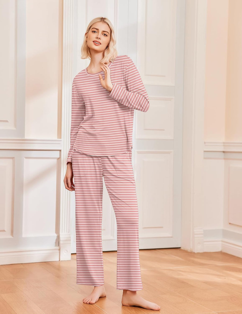 2 Pack Pajama Sets Long Sleeve Soft Pjs Set