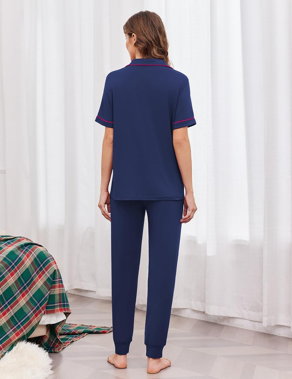 Button Down Pjs Soft Comfy Nightwear with Jogger Pants