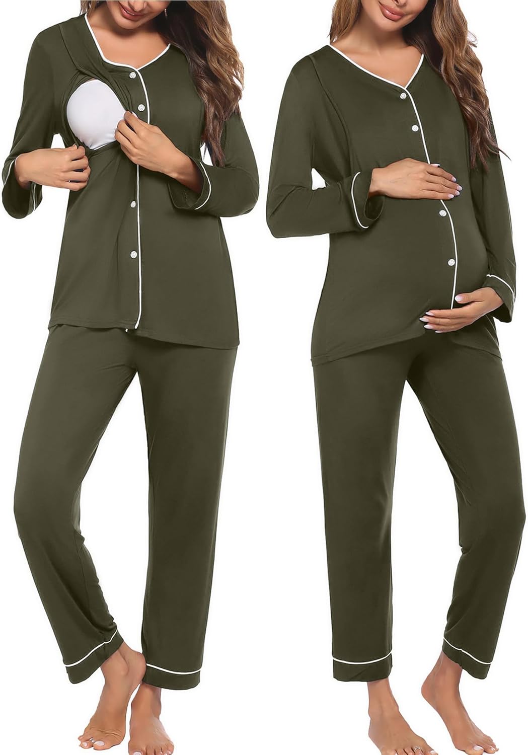 Maternity Pajama Set Button Down Nursing Pajamas