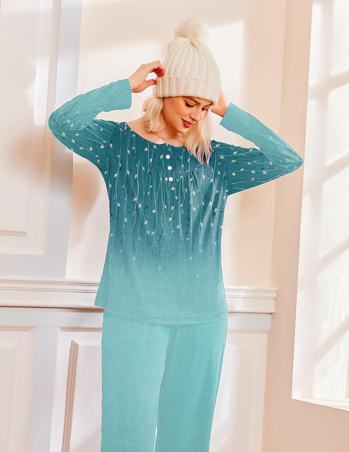Long Sleeve Top & Pants Pjs Comfy 2 Piece Lounge Set