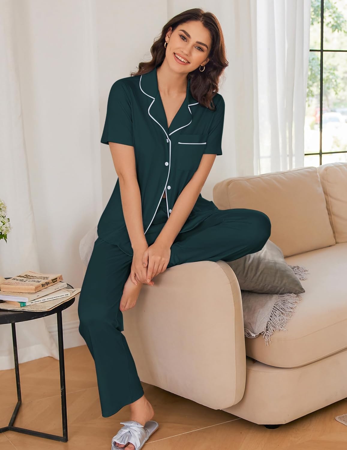 2 Pack Pajamas Button Up Loungewear Cozy Sets