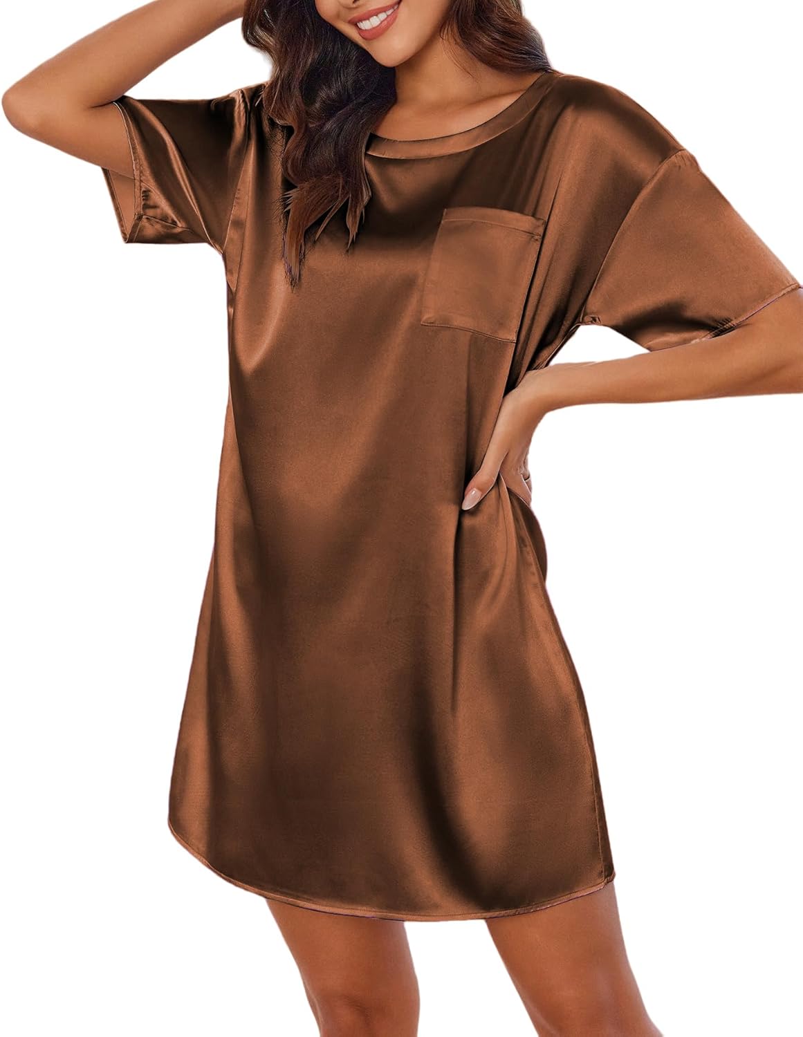 Silk Sleep Shirts Satin Nightshirt Nightgown