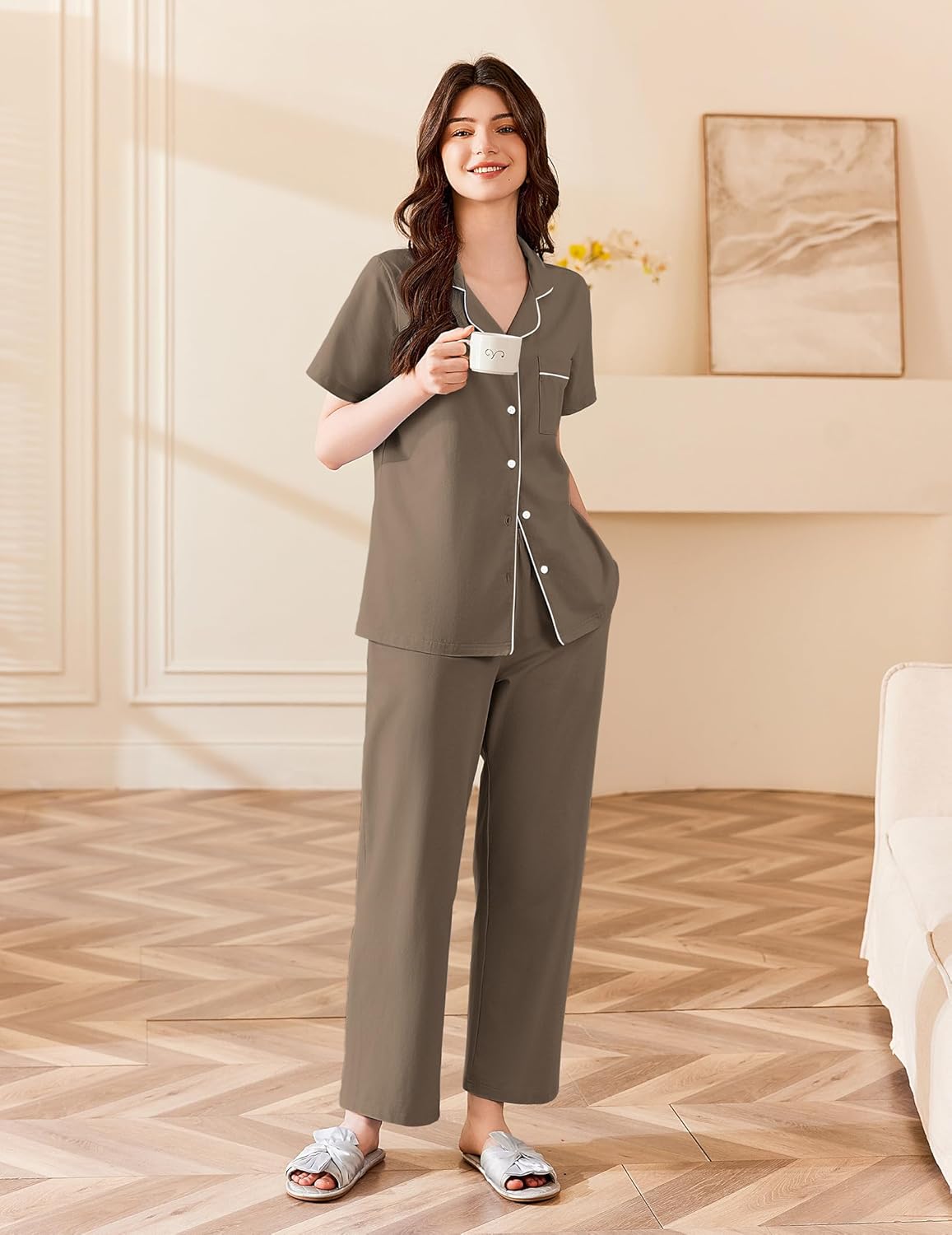 100% Cotton Pajamas Set Pjs Lounge Set