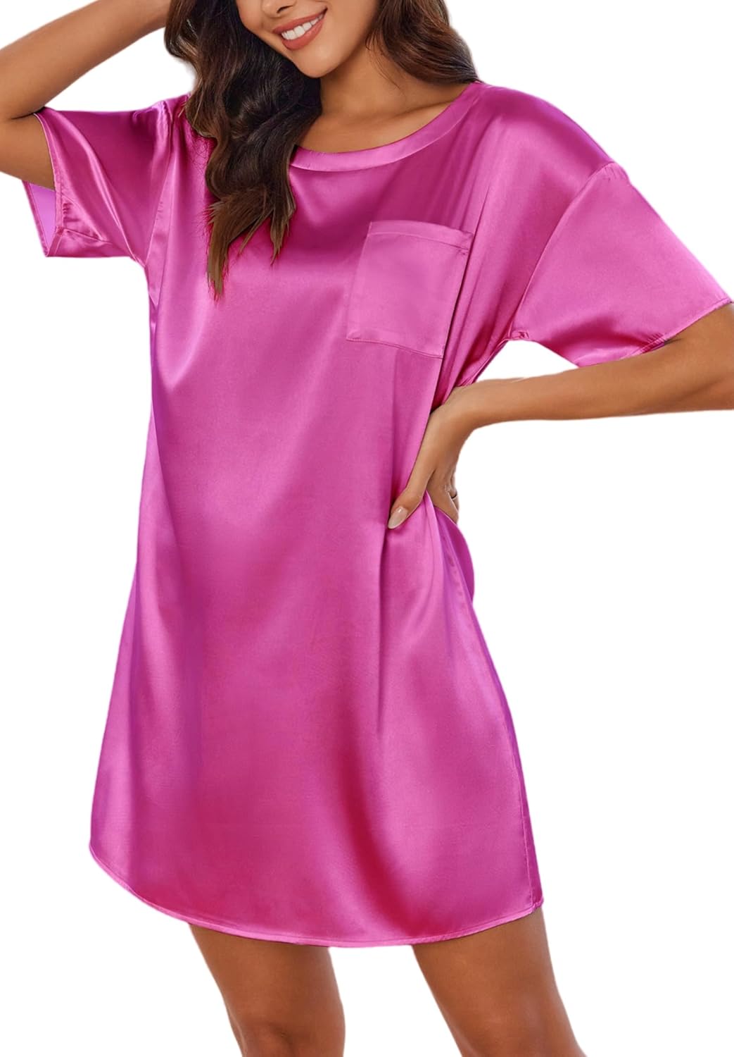 Silk Sleep Shirts Satin Nightshirt Nightgown