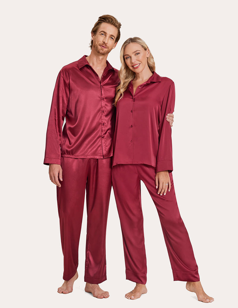 Silk Satin Matching Couples Pajamas Set (US Only)