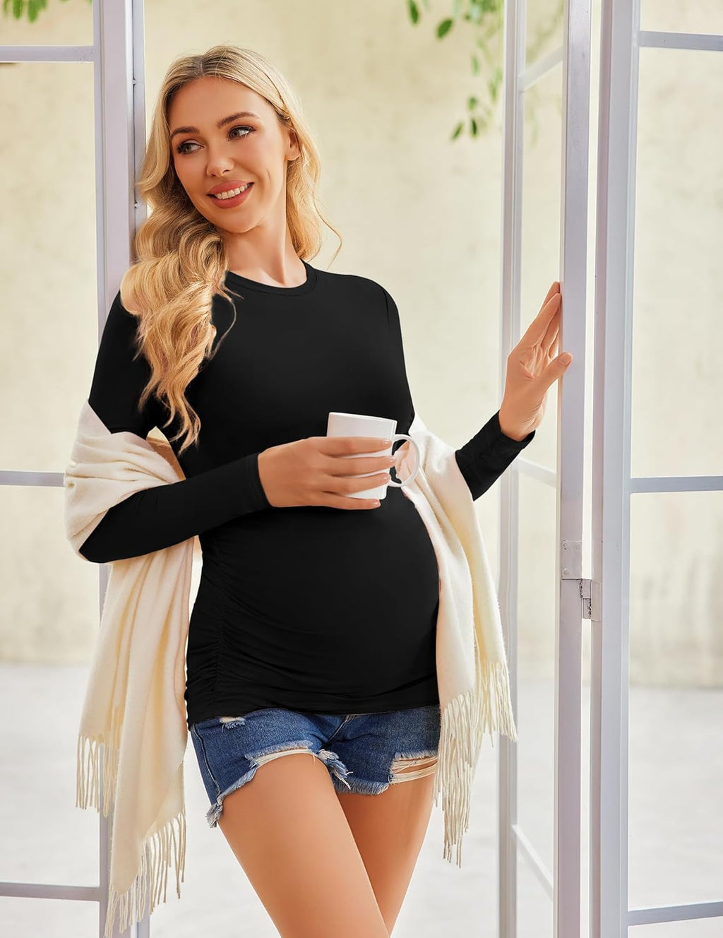 3 Packs Maternity Shirts Long Sleeve Tee Tops