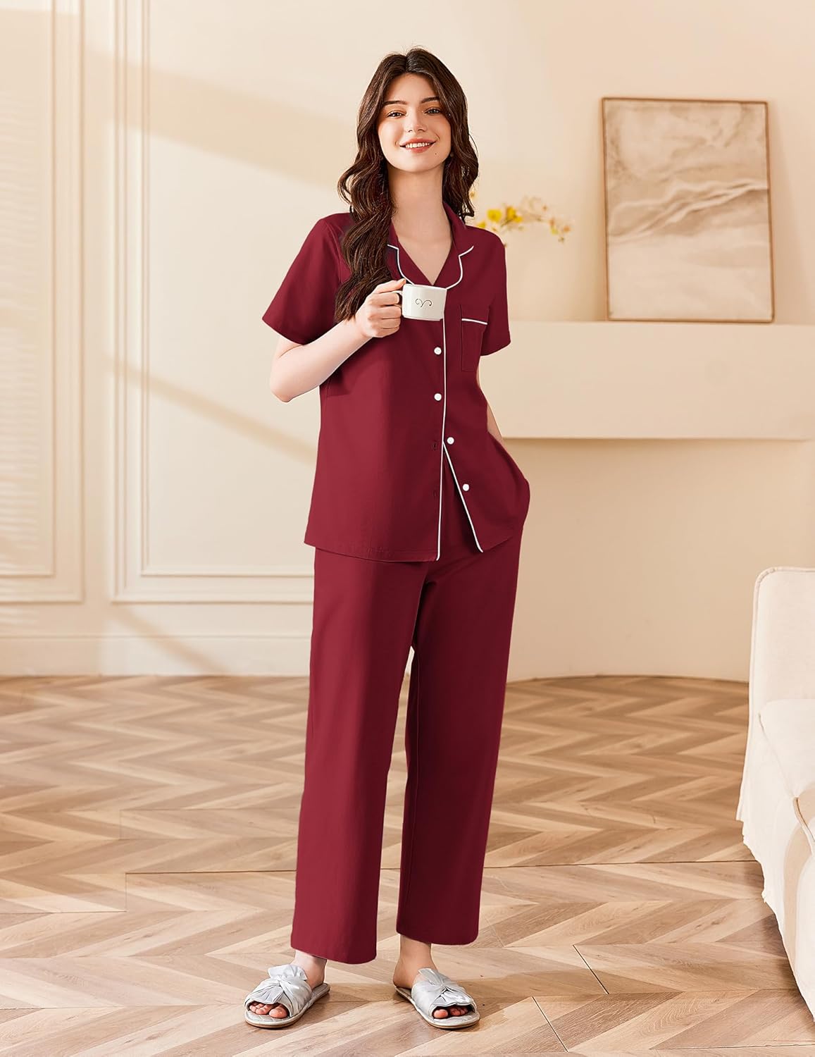 100% Cotton Pajamas Set Pjs Lounge Set