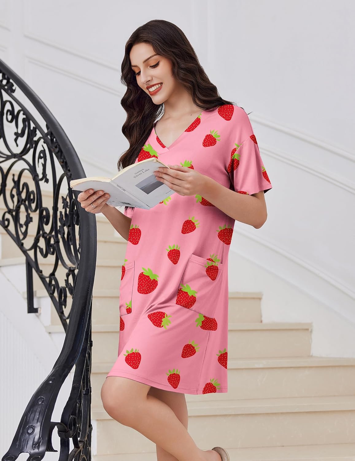 Nightgowns for Women Short Sleeve Sleep Shirt