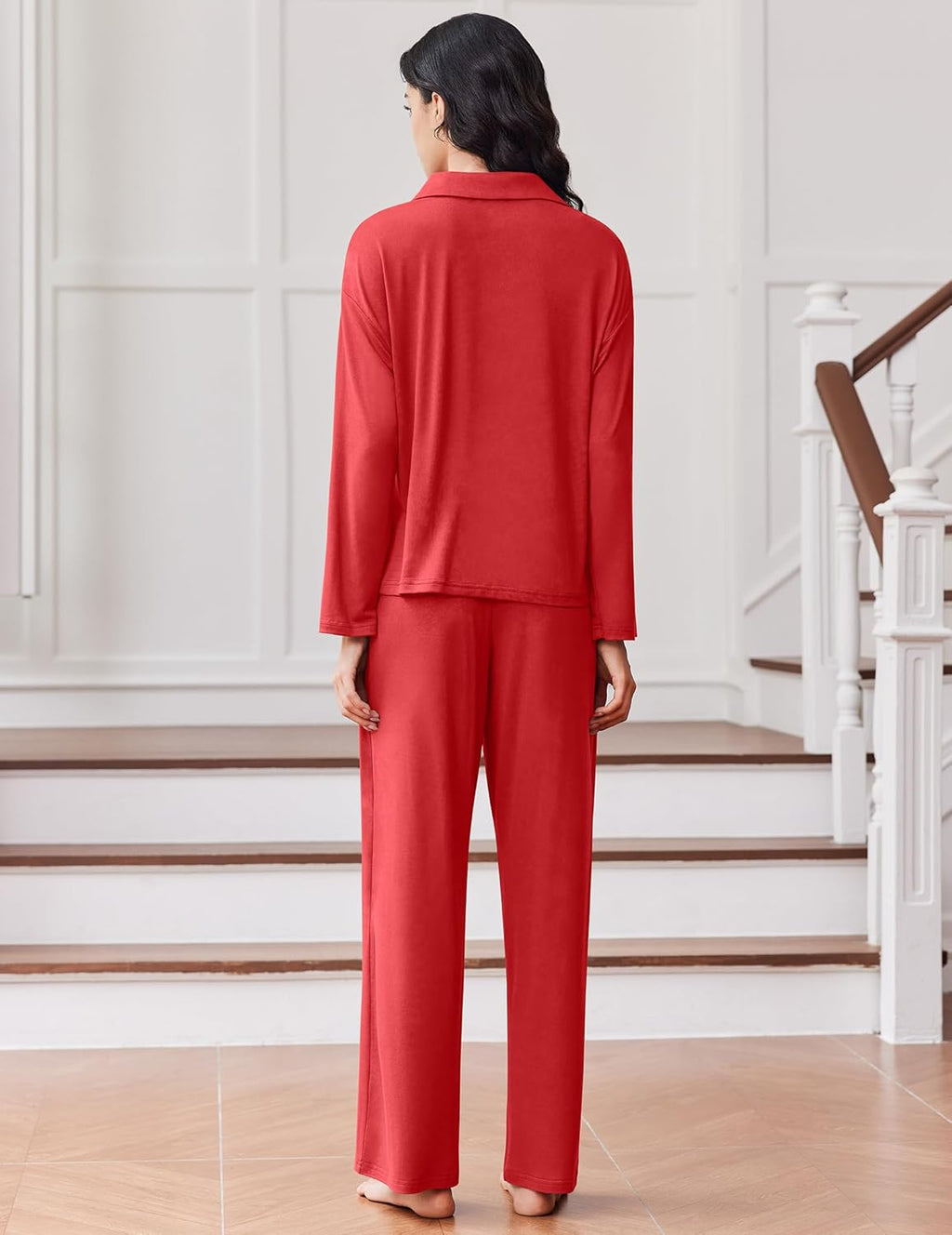 Button Down Pjs Soft 2 Piece Loungewear with Long Pants