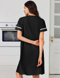 Cotton House Dress with Pockets Button Down Night Gown