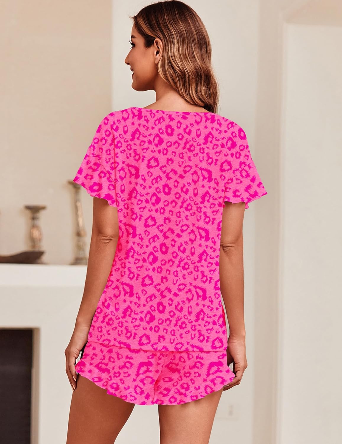 Teddy Ruffle Sleeves Top and Short Soft 2 Piece Set