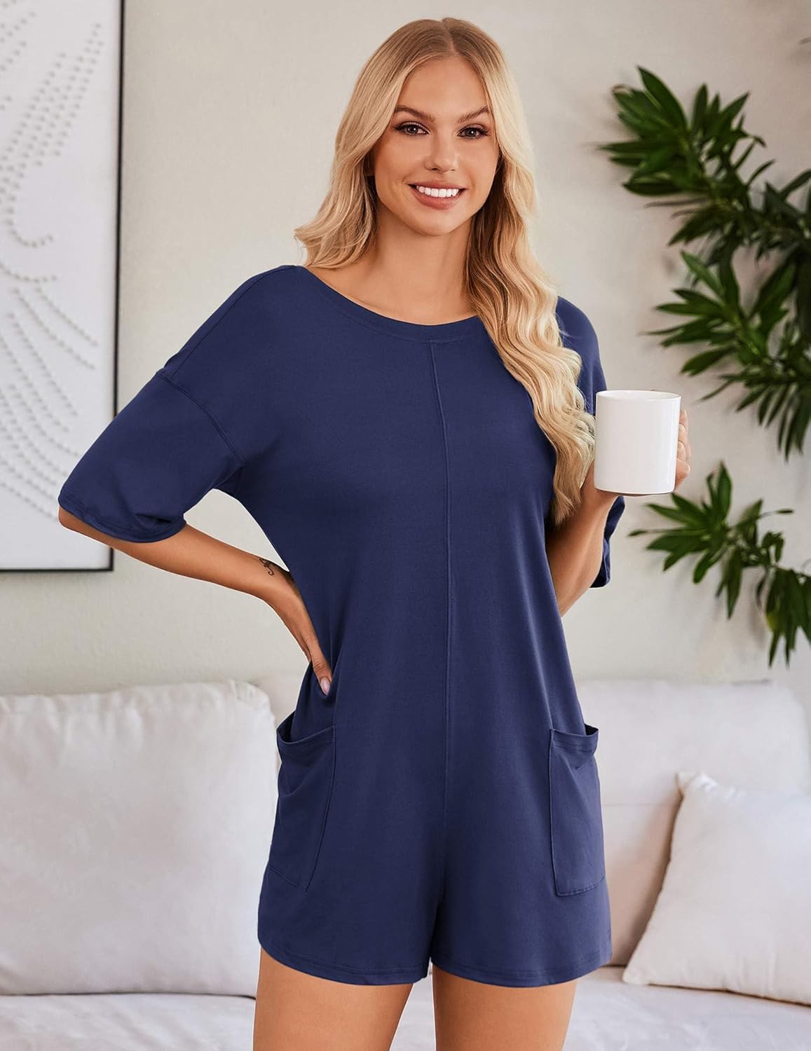 Rompers for Women Oversized Reversible Baggy T-shirt Jumpsuit