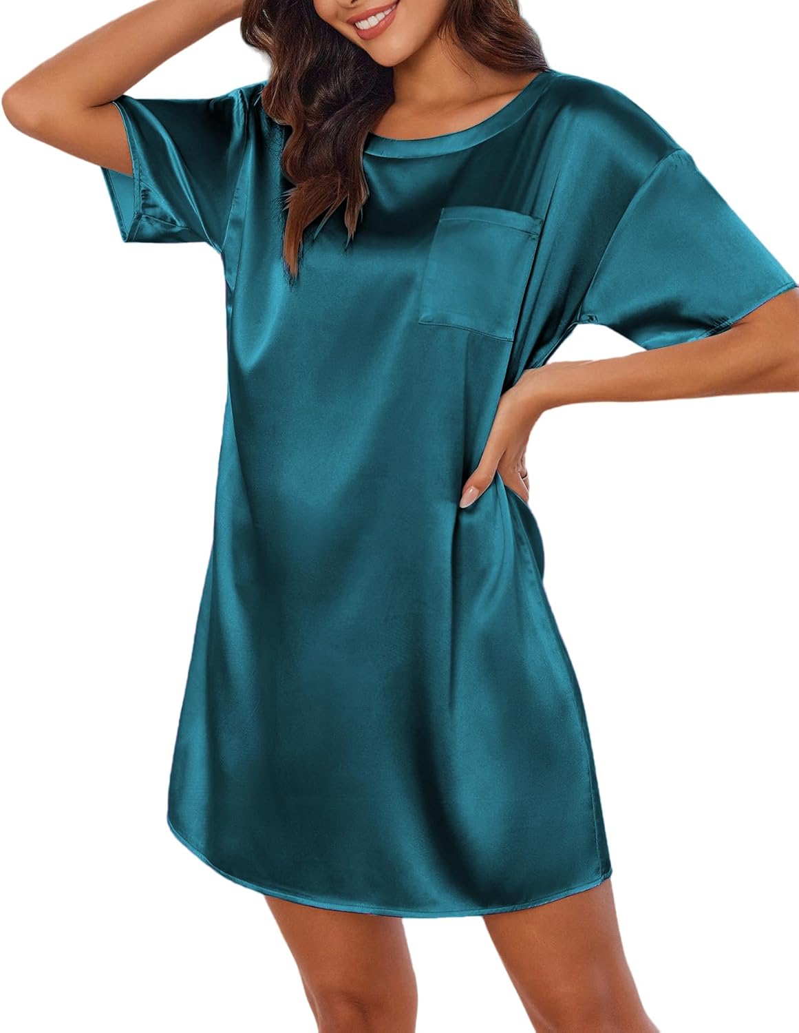 Silk Sleep Shirts Satin Nightshirt Nightgown