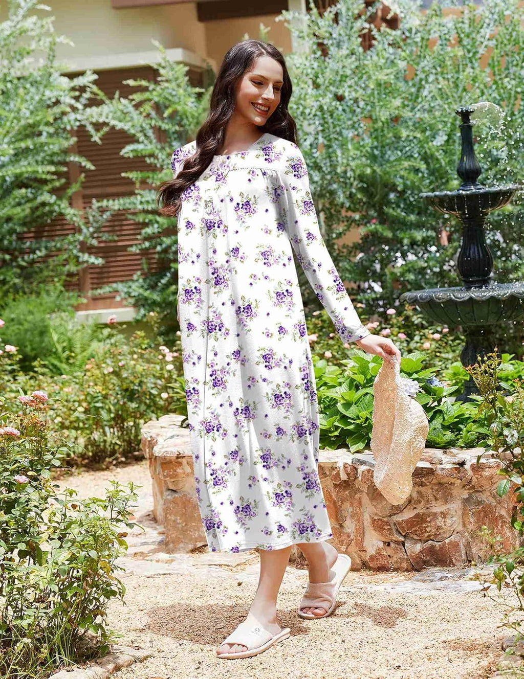 Long Sleep Shirts Henley Night Shirts Full Length Nightgown