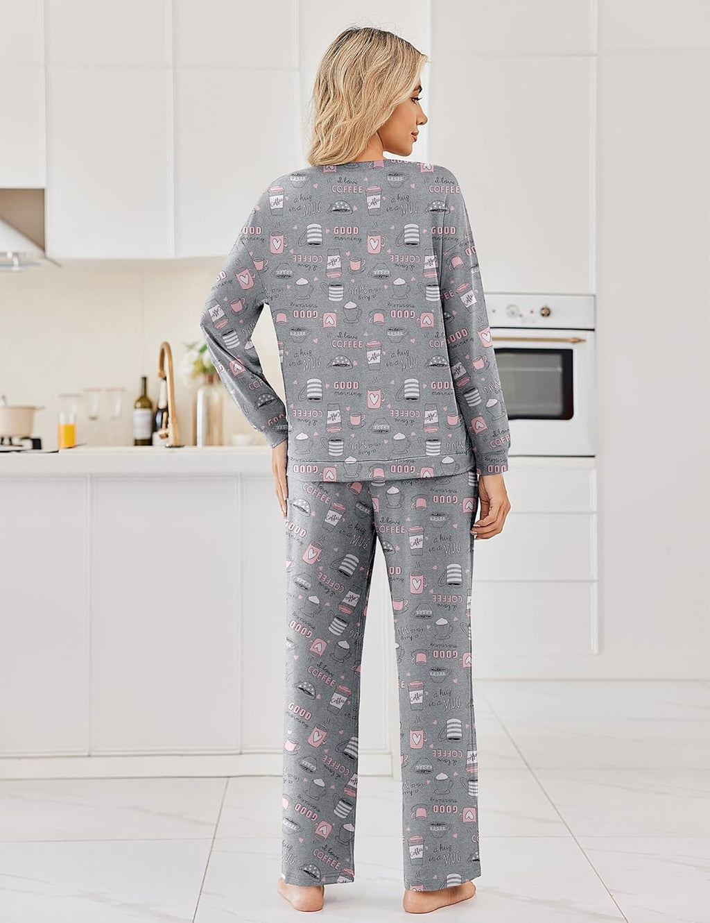 2 Pack Pajama Sets Long Sleeve Pajamas Top and Pants