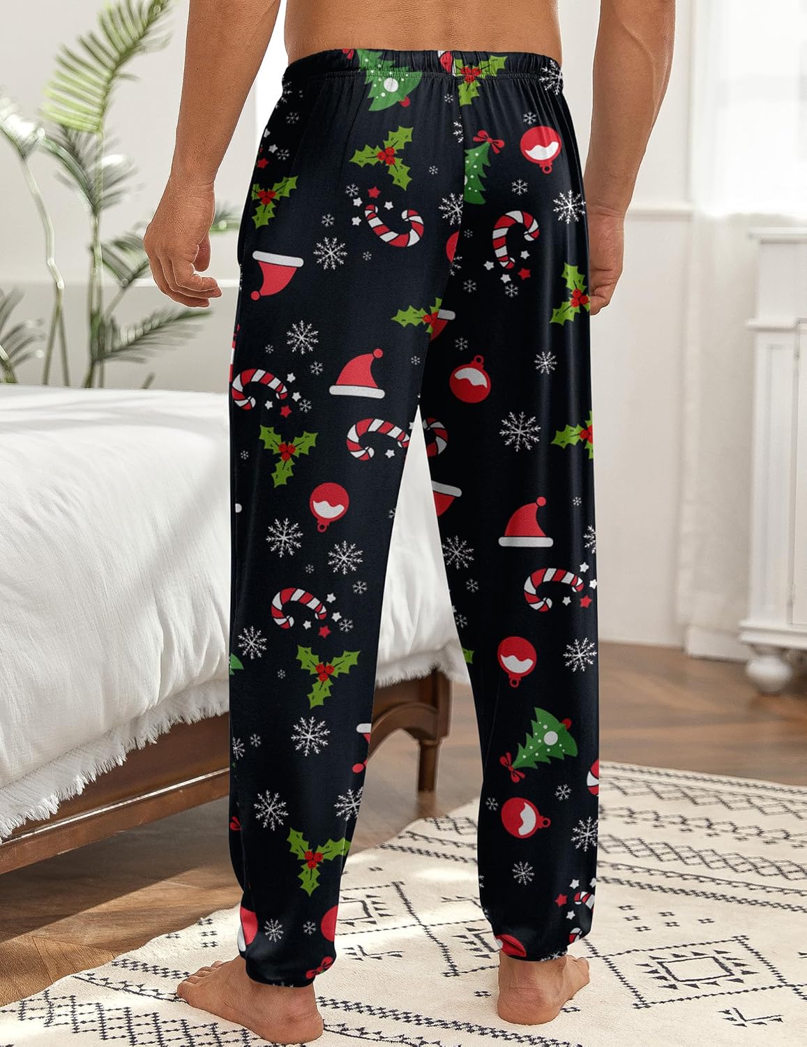 Men's 2 Packs Pajama Pants Comfy Jogger Sleep Pant