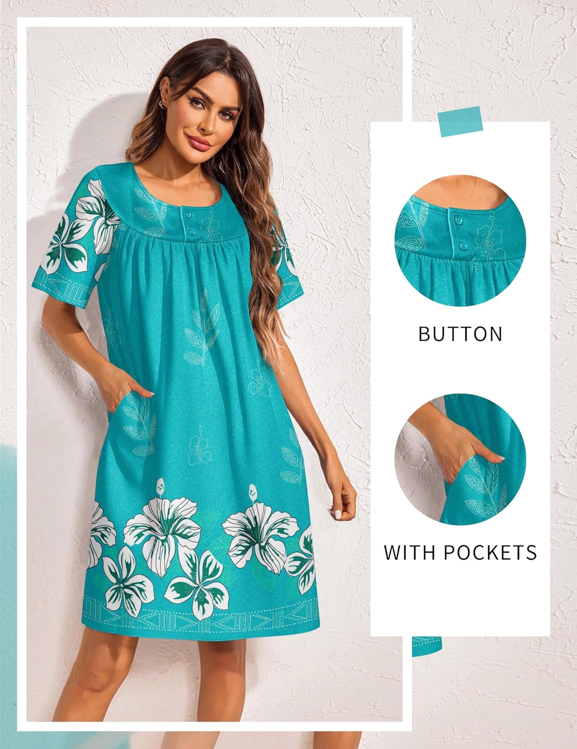 Moo Moos Button House Dresses with Pocket