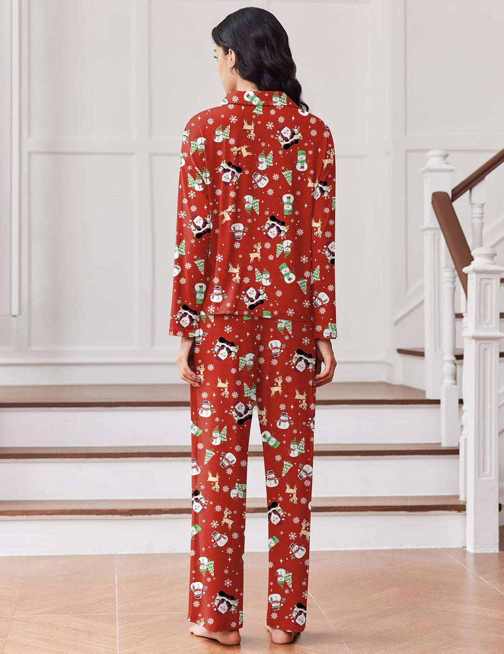 Button Down Pjs Soft 2 Piece Loungewear with Long Pants