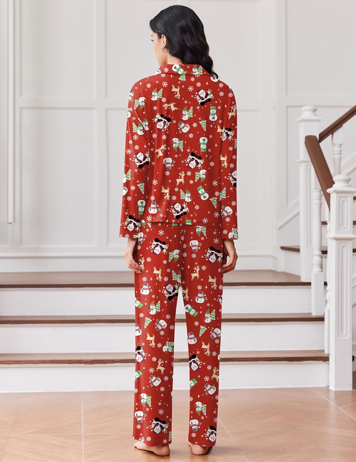 Button Down Pjs Soft 2 Piece Loungewear with Long Pants