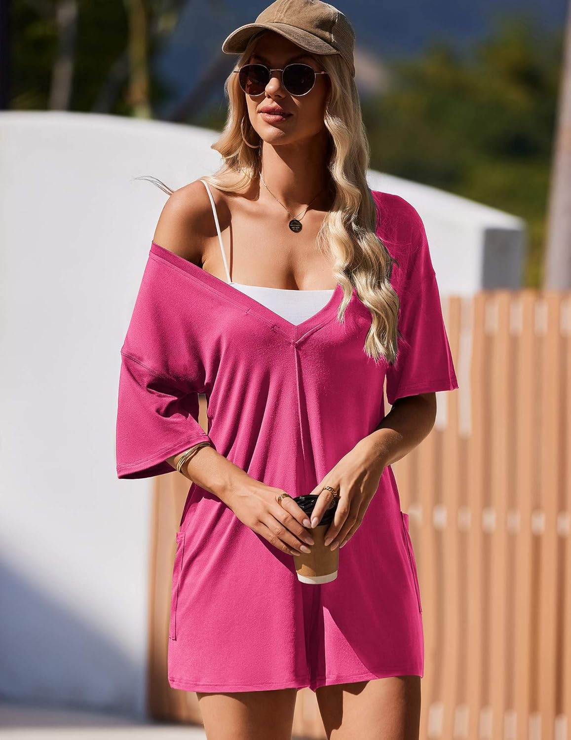 Rompers for Women Oversized Reversible Baggy T-shirt Jumpsuit