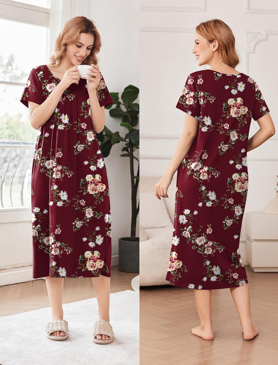 Cotton Nightgowns for Women Long House Dresses