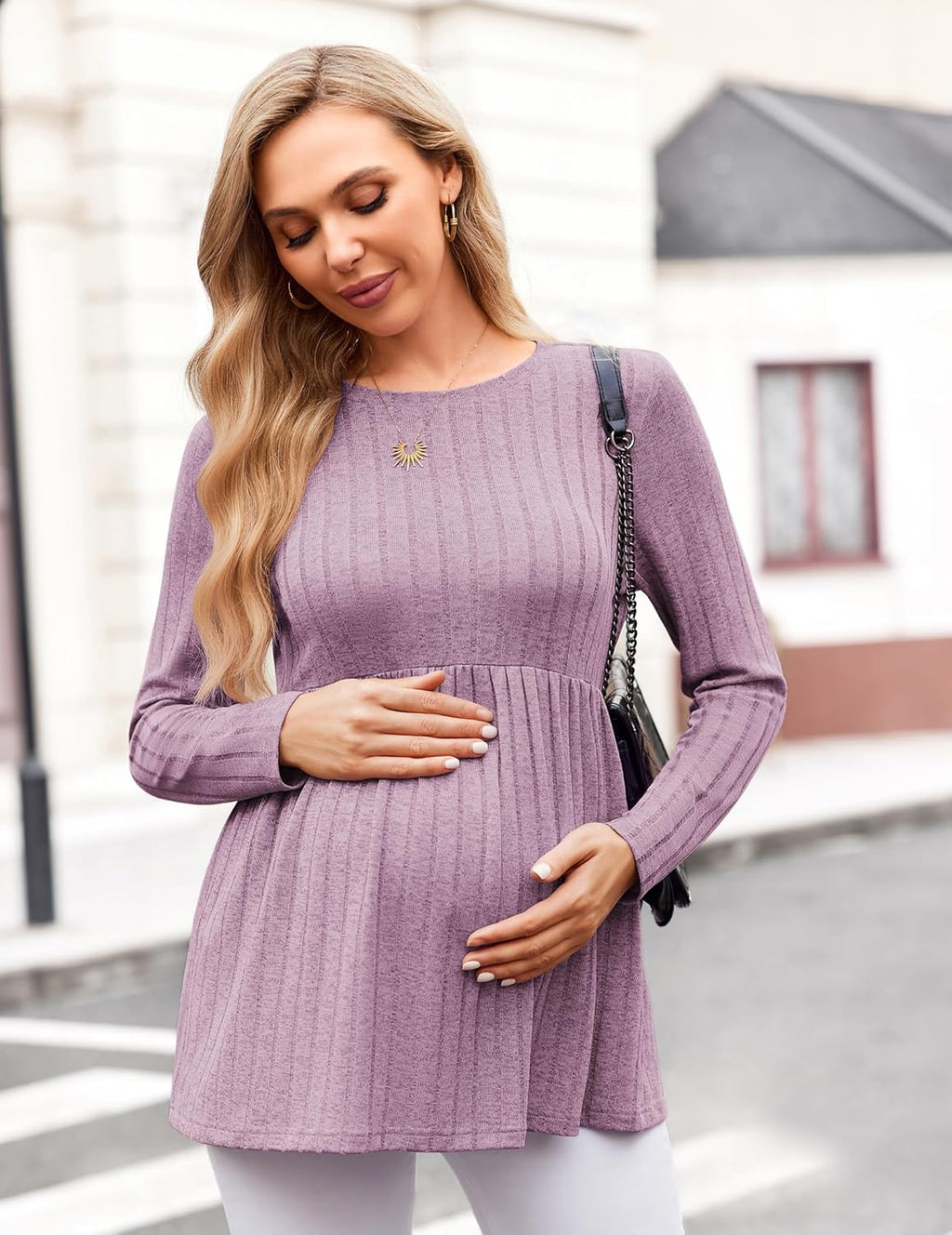Maternity Tops Long Sleeve Tunic Blouses