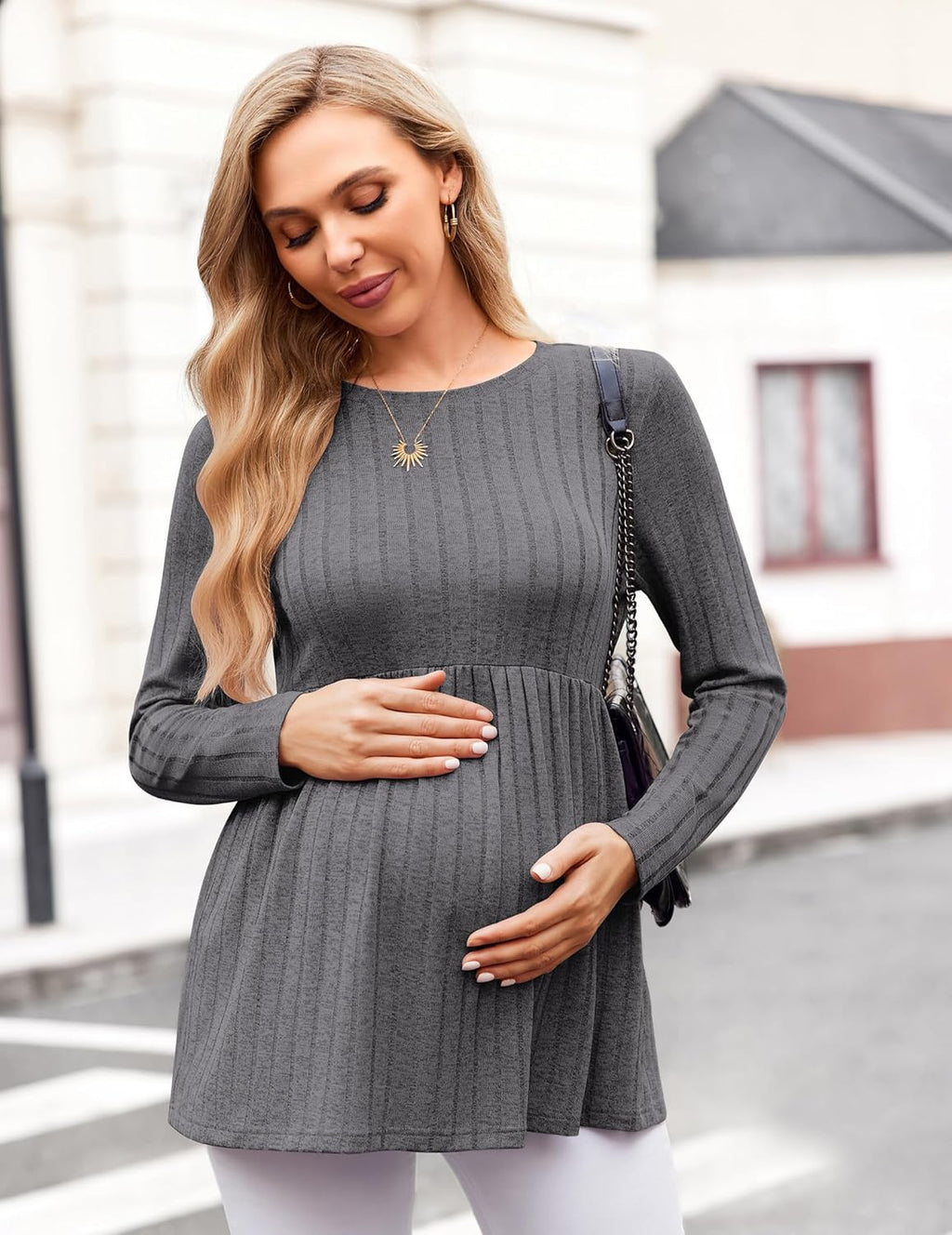 Maternity Tops Long Sleeve Tunic Blouses