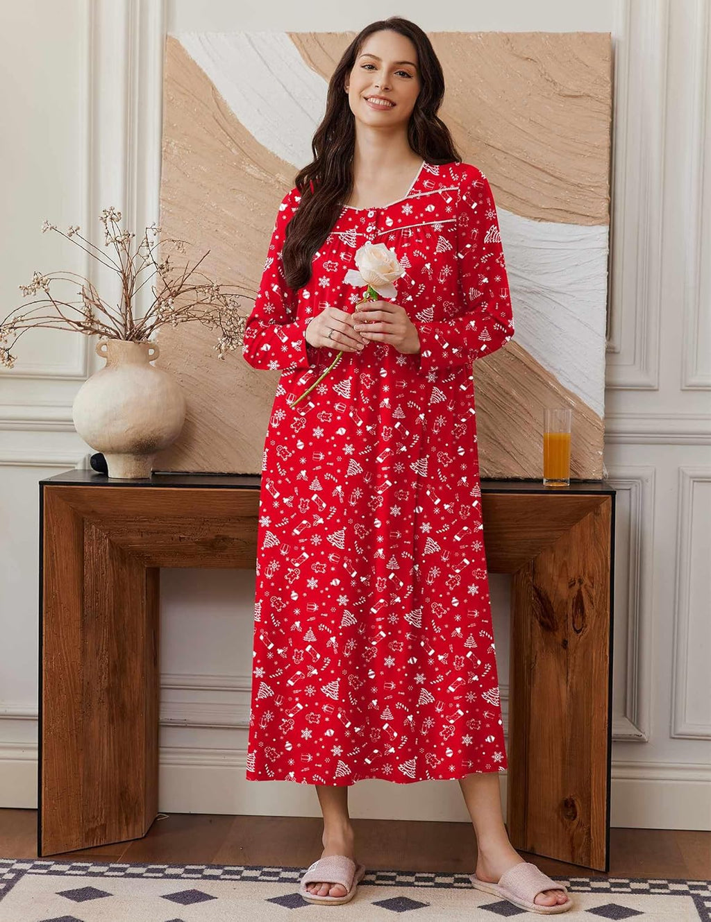 Long Sleep Shirts Henley Night Shirts Full Length Nightgown