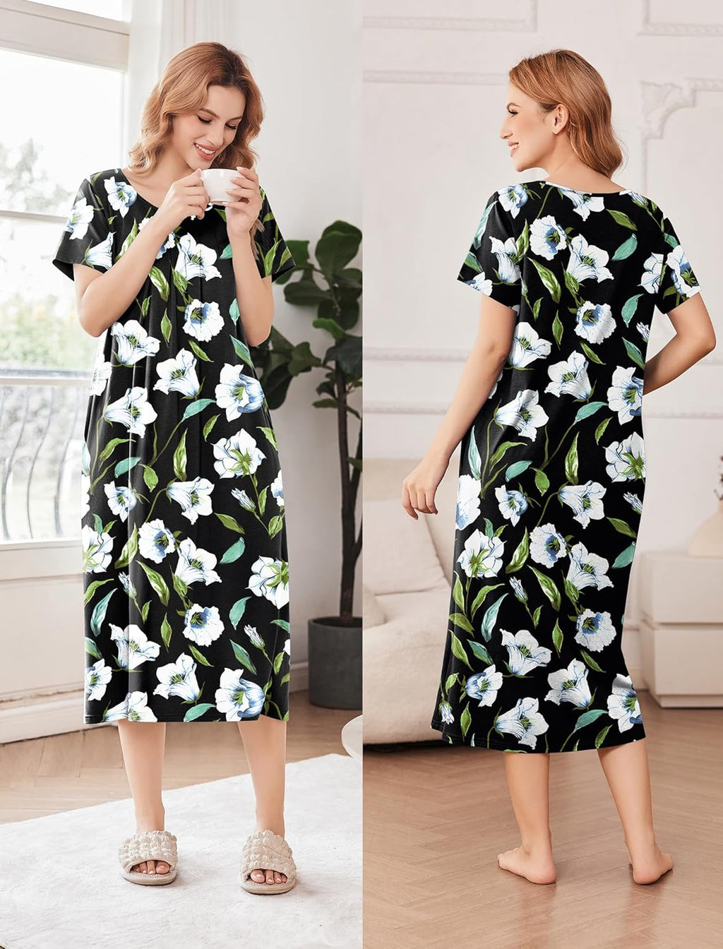 Cotton Nightgowns for Women Long House Dresses