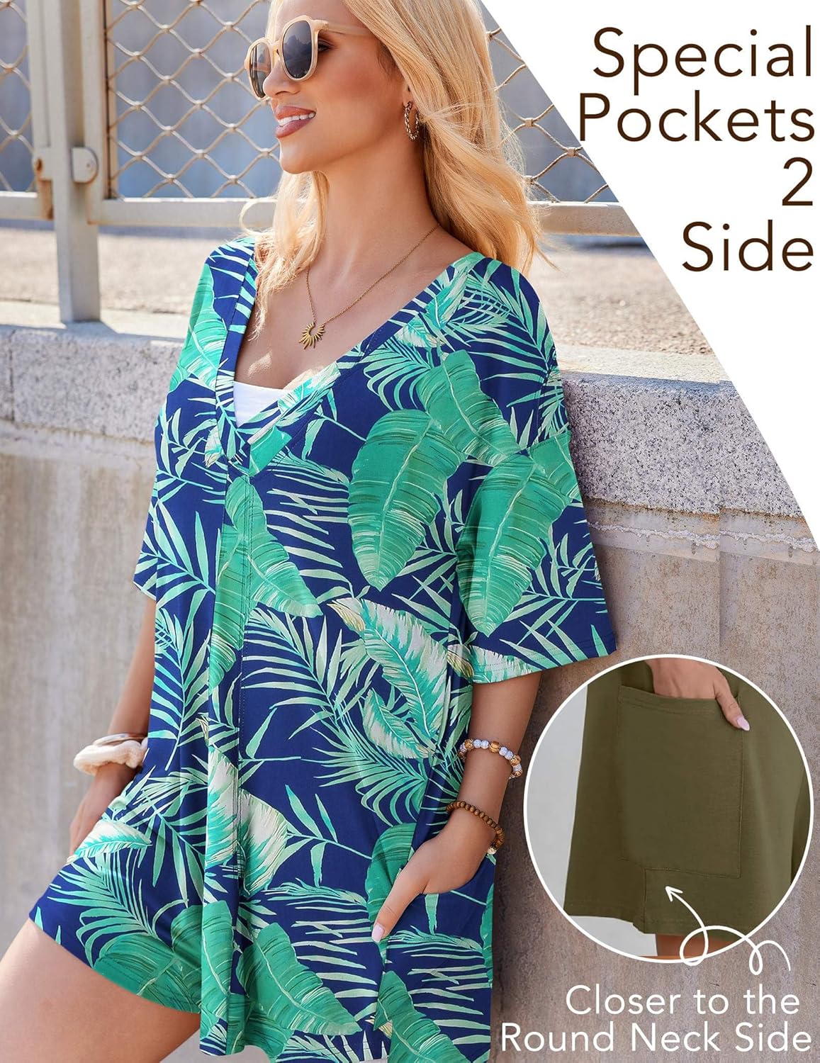 Rompers for Women Oversized Reversible Baggy T-shirt Jumpsuit