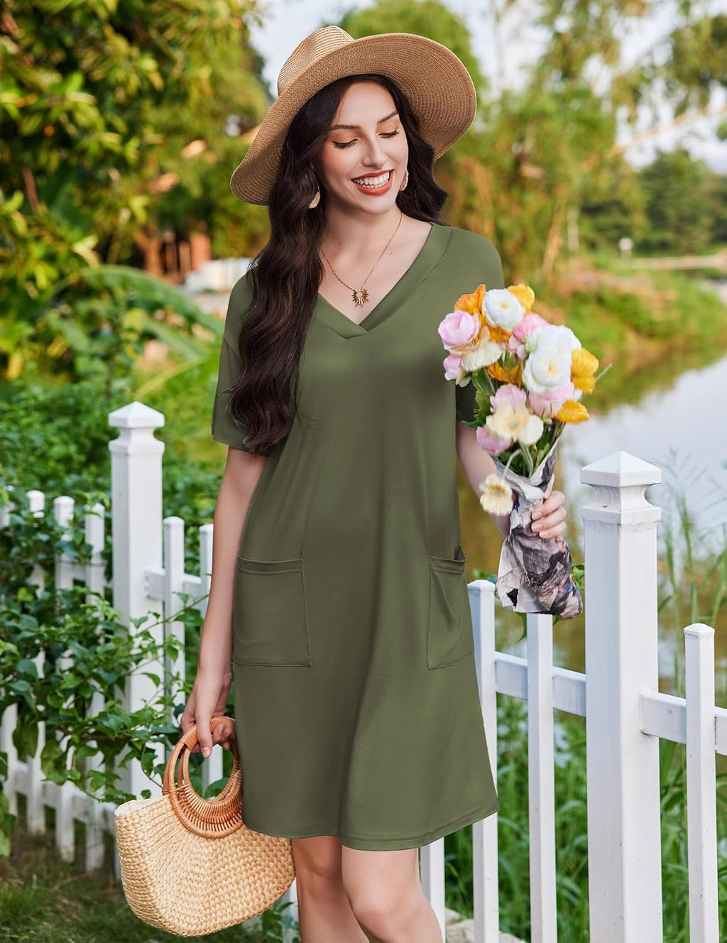 Nightgowns for Women Short Sleeve Sleep Shirt