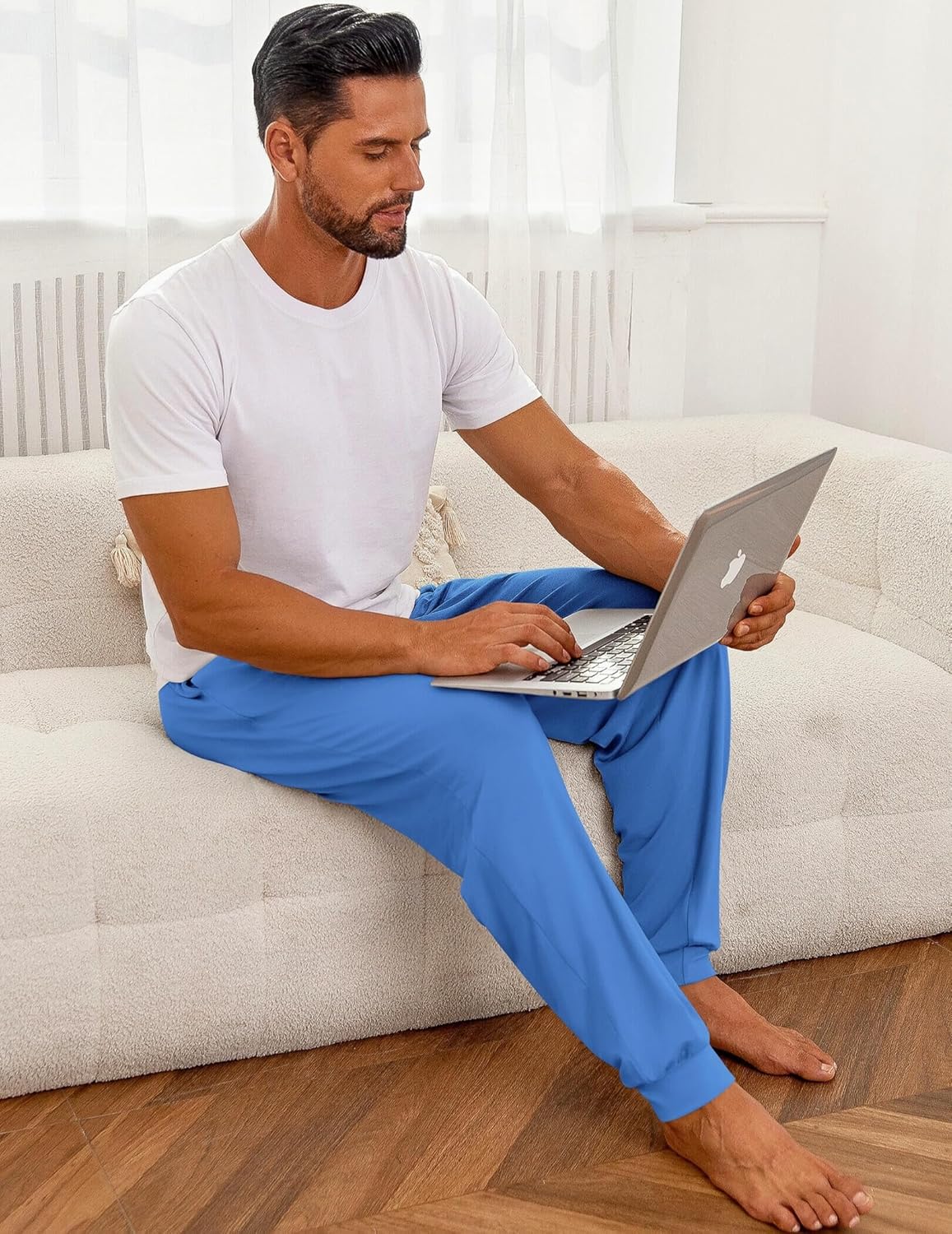 Men's 2 Packs Pajama Pants Comfy Jogger Sleep Pant
