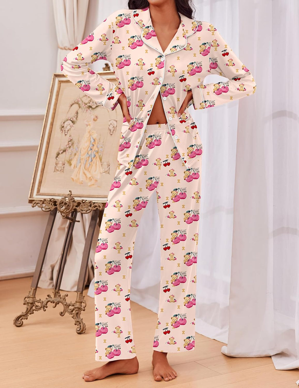 TEDDY Pajamas Set Long Sleeve Shirt and Pants