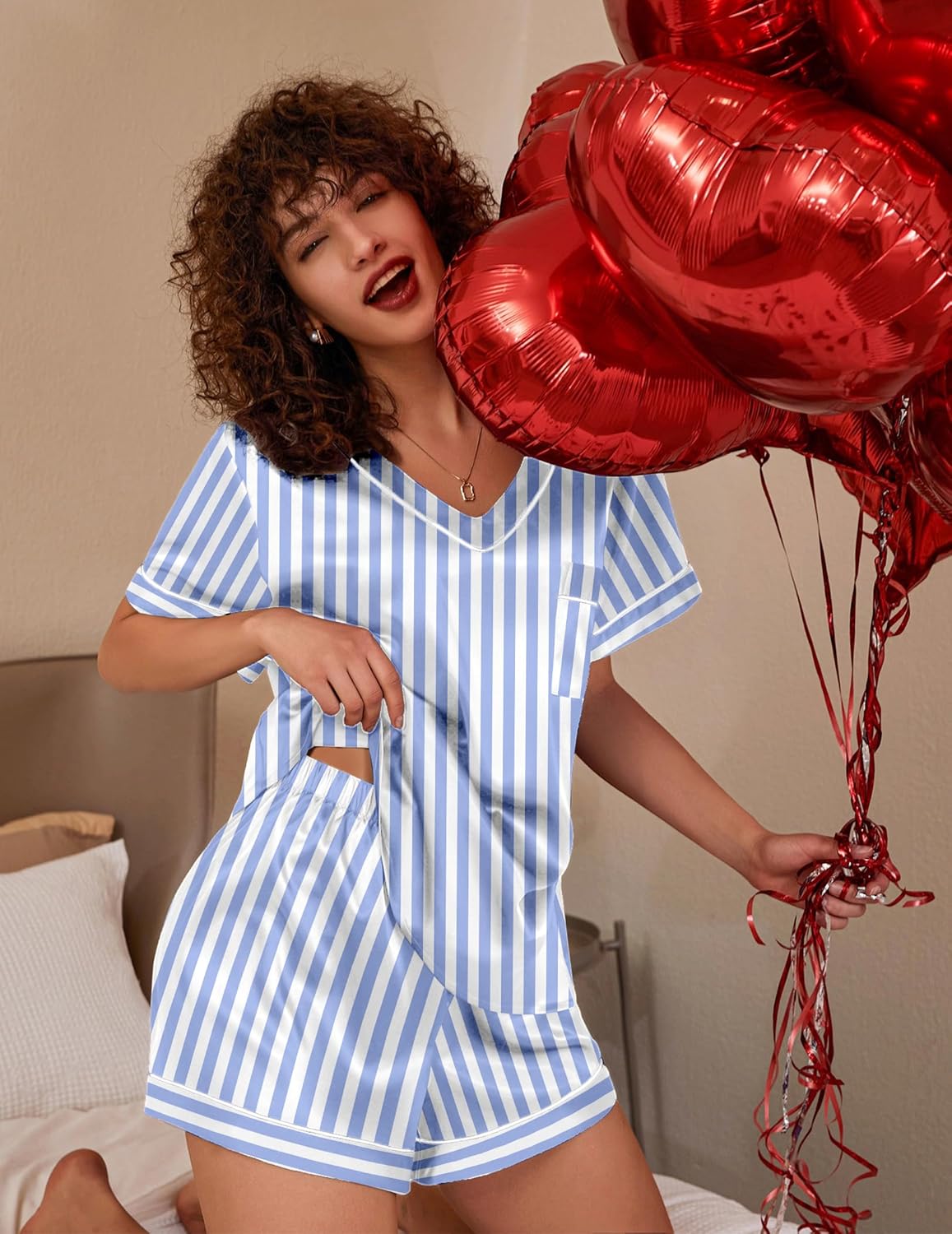 Silk Pajama Satin Pj Set Two Piece Soft Sets