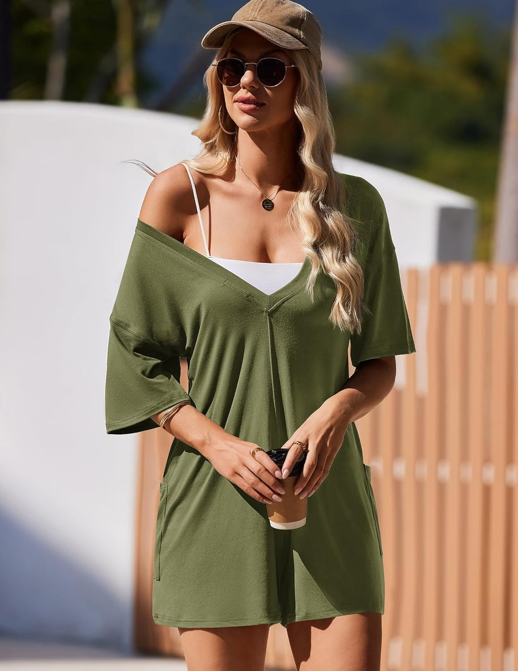 Rompers for Women Oversized Reversible Baggy T-shirt Jumpsuit