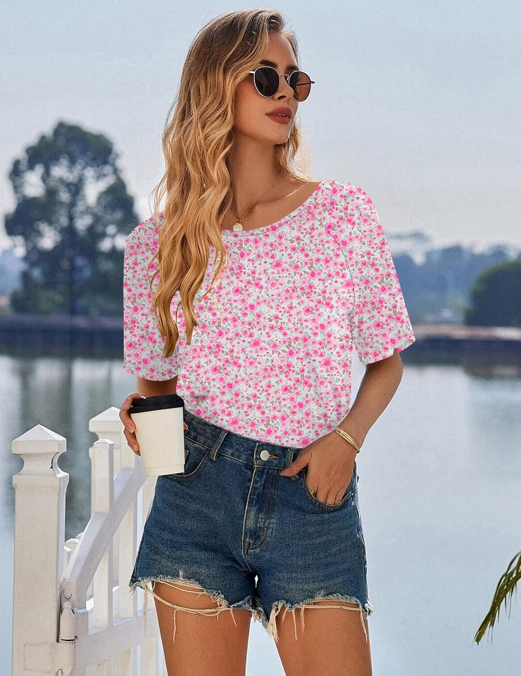 Cotton Short Sleeve Nightshirt Crew Neck Comfy Nightdress