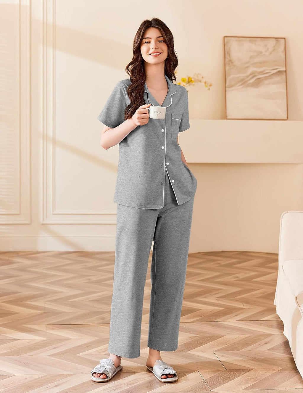 100% Cotton Pajamas Set Pjs Lounge Set