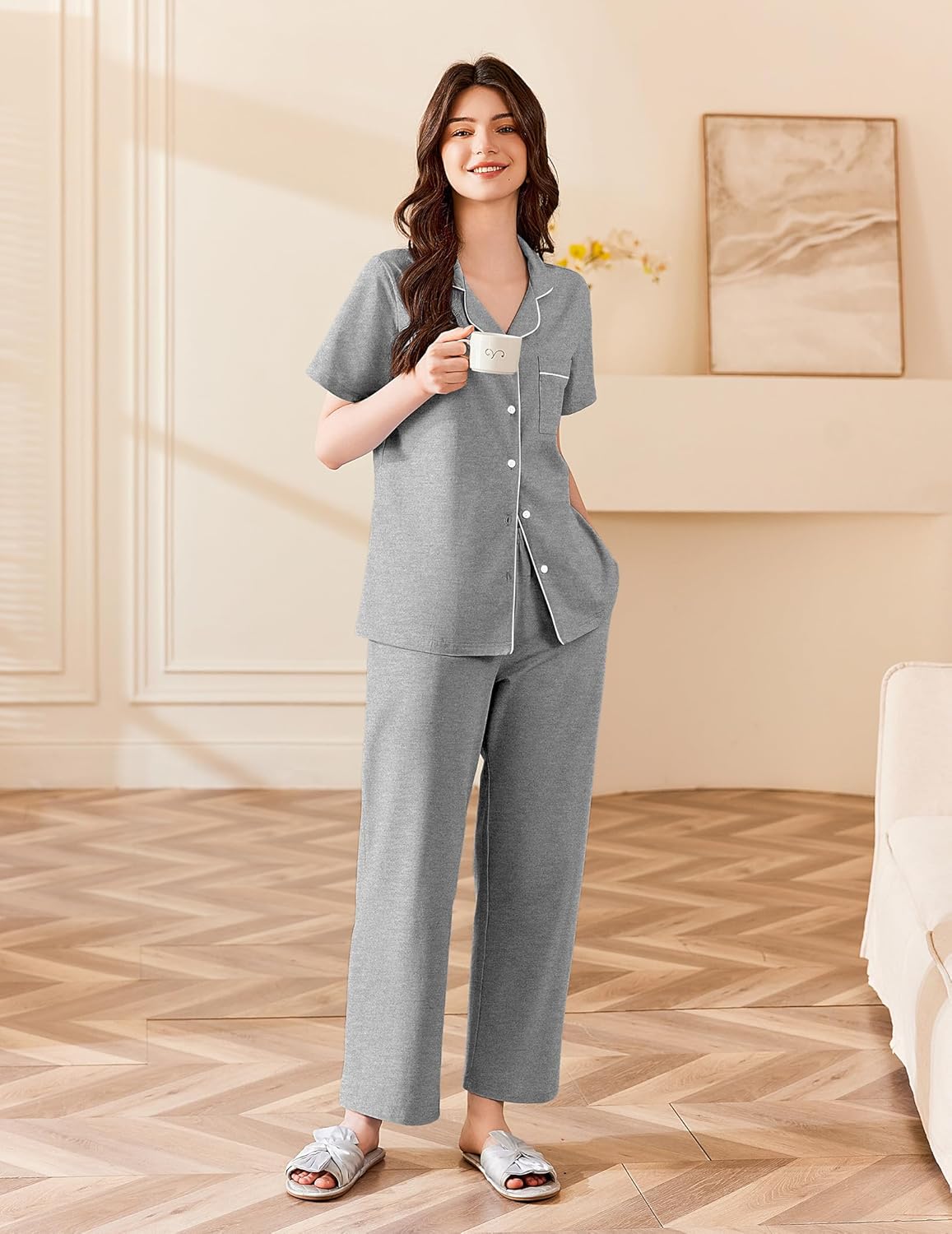 100% Cotton Pajamas Set Pjs Lounge Set